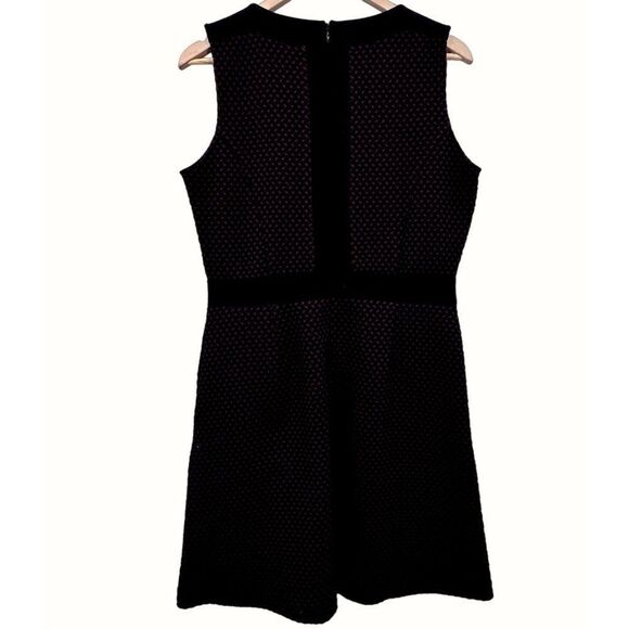 Tabitha Anthropologie Black Red Fit Flare Dress Sleeveless Size 12 Moto Textured - Picture 3 of 9